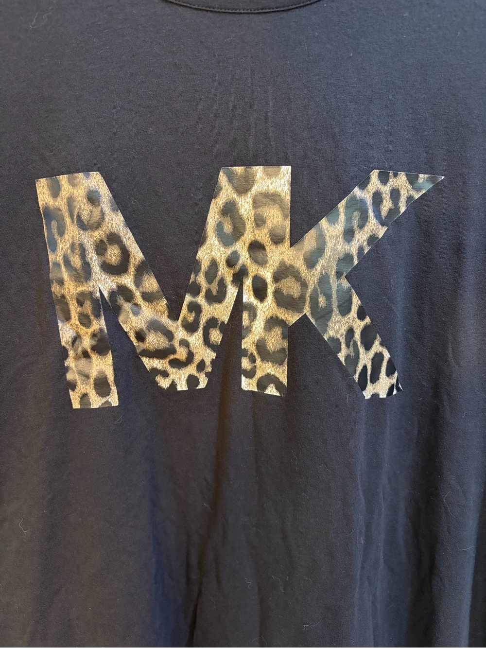 Michael Kors Black Tee with Gold Logo Print - Picture 2 of 6